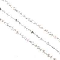 Metal non-slip chain, with pearl and beads, for glasses and masks GL346