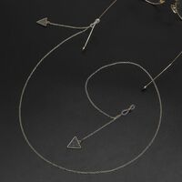 Gold-colored metal non-slip chain, with triangle pendant, for glasses and masks GL735