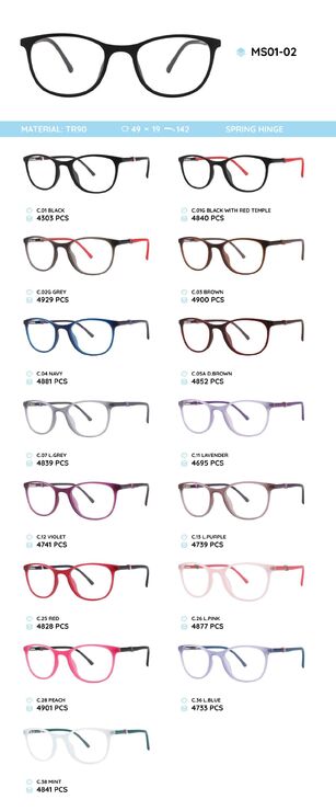 TR-90 plastic frames for glasses MS01-02