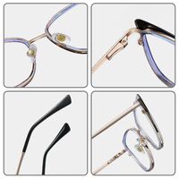 Combined frame (metal + TR90) or glasses with blue light protection, with spring hinges FA87262