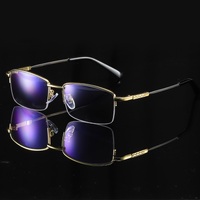 Металлические очки с защитой от синего света Blue Block полуободковые с диоптриями F018