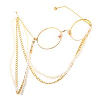 Metal non-slip chain, with pearl beads, for glasses and masks GL535