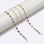 Металлическая нескользящая цепочка золотого цвета, с цветными стразами, для очков и масок GL1550