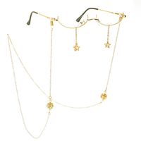 Metal non-slip chain, with rhinestone ball and star, for glasses and masks GL266