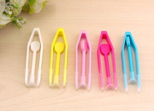 Набор: пинцет 5,8 см с палочкой 4,5 см для работы с контактными линзами 899彩色镊子吸棒