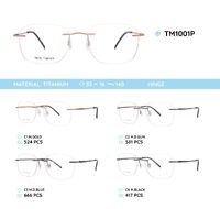 Rimless titanium metal frame TM1001P