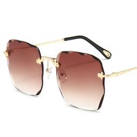 Metal rimless sunglasses with UV400 protection 2877-GT