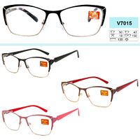 Women's metal eyeglasses with flex hinges Vizzini V7015, Diopters: +1.00 to +4.00 (step 0.25); -1.00 to -8.00 (step 0.5), white lens