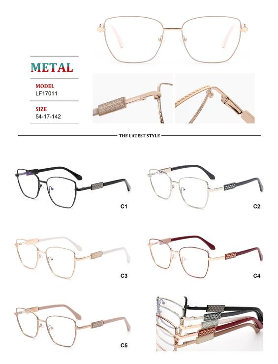 Metal frames for glasses with spring hinges for women Big City LF17011