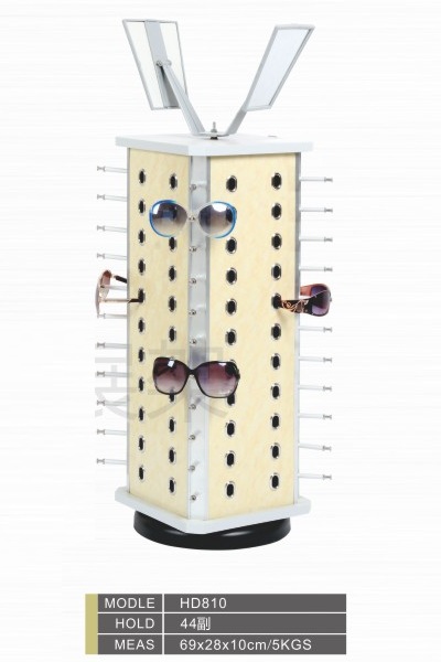 Glasses desk stand with 44 slots and mirrors HD810