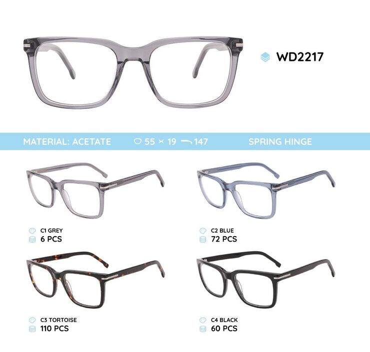 Plastic acetate eyeglasses frame WD2217