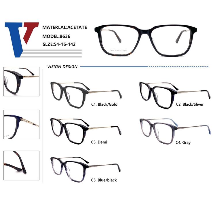 Оправа пластиковая из ацетата + металл с флексом 8636-DA