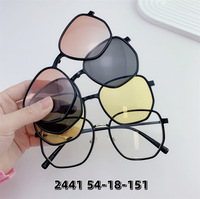 Оправа гибридная, TR90+металл, с 3-мя солнцезащитными насадками на защёлке SANTA 2441