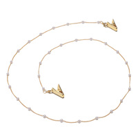 Металлическая цепочка с бусинами и зажимами для очков и масок GL1131