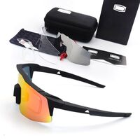 Safety shockproof sports goggles with 3 caps 骑行套装-109-带近视