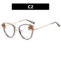 Plastic glasses with blue light protection and rhinestones for women 2214镶钻-PN
