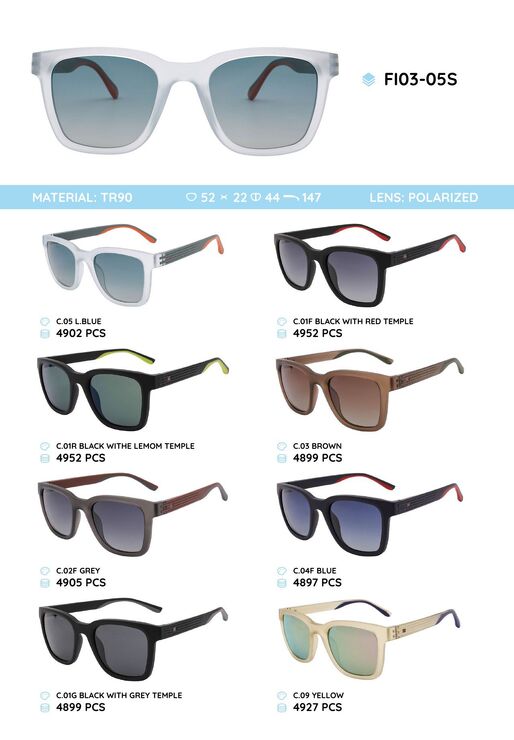 Plastic TR90 frame polarized sunglasses FI03-05S