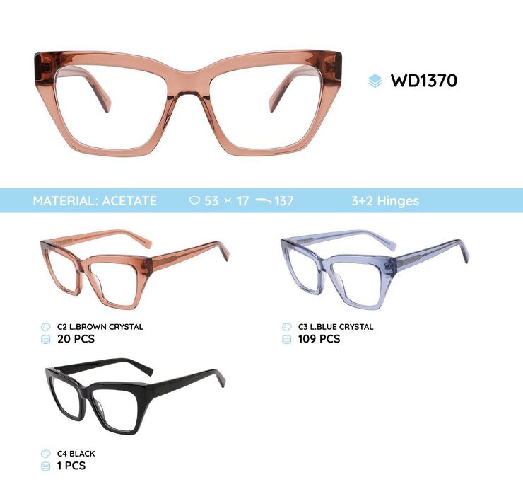 Plastic acetate eyeglasses frame for women WD1370