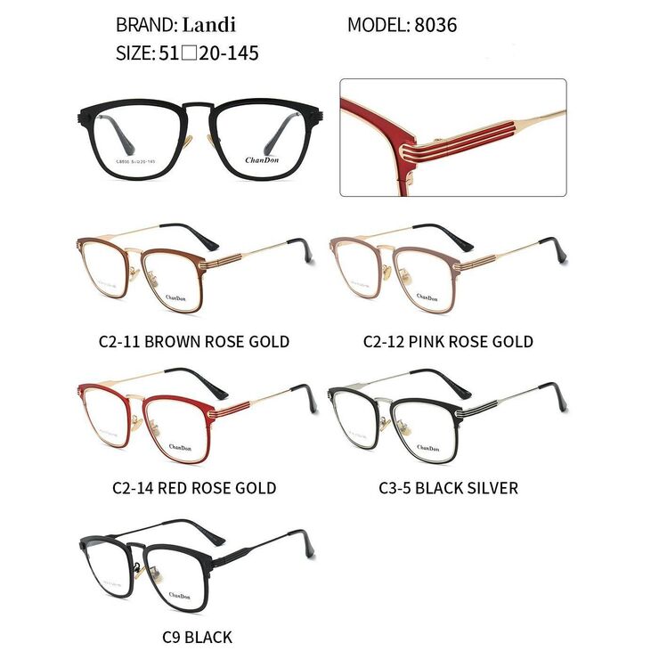 Metal frames for glasses Landi LD8036