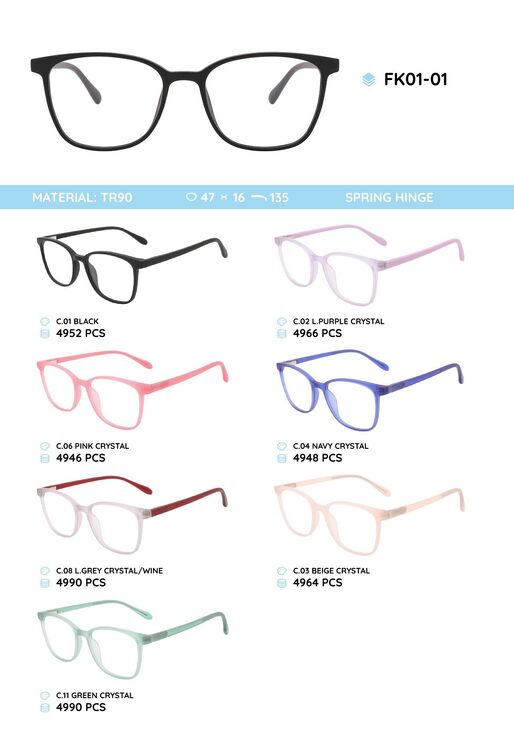 TR90 plastic eyeglasses frame FK01-01