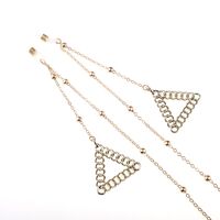 Gold-colored metal non-slip chain, with beads, for glasses and masks GL789