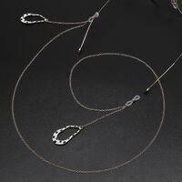 Gold-colored metal non-slip chain, with pendant polka dot, for glasses and masks GL768