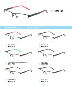 Металлическая оправа с дужками из материала TR-90 HZ12-53