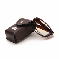 Plastic folding reading glasses 折叠防蓝光 with Blue ray cut protection and case, diopters from +1.00 to +4.00, RMC=62-64