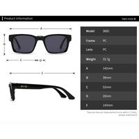 Plastic square sunglasses for men Elit 3605-EL