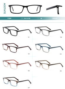 Acetate plastic frames for glasses with spring hinges Big City F3040