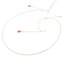 Gold-colored metal non-slip chain, with watermelon pendant, for glasses and masks GL023