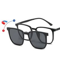 TR90/PC plastic frame + 5 polarized sun protection magnet clip-on set + leather bag El Dorado EL9507