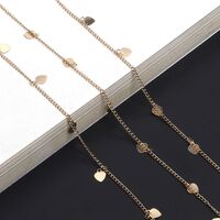 Metal non-slip chain, with a peach heart, for glasses and masks GL694