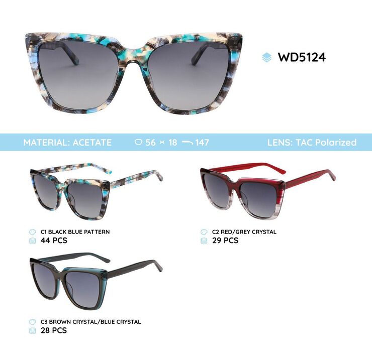 Plastic acetate frame polarized sunglasses WD5124