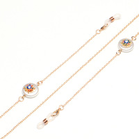 Металлическая цепочка для очков с кулоном со стразами GL1072