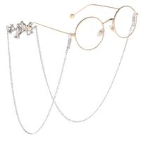 Silver-colored metal non-slip chain, with bird branch, for glasses and masks GL069