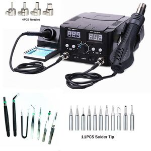 Паяльная станция 2 в 1, электрический паяльник + фен строительный (термофен) 8588-8582D-2