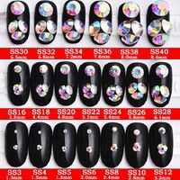 Набор страз с заостренным дном для украшения оправ и очков, разноцветный, размеры 3.2-5.1 мм (цена за упаковку, мин. заказ - 3 уп.)