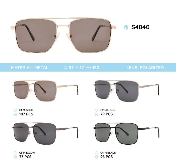 Metal frame polarized sunglasses S4040
