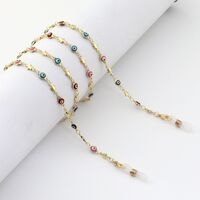 Gold metal non-slip chain, with colored eyes and star, for glasses and masks GL984