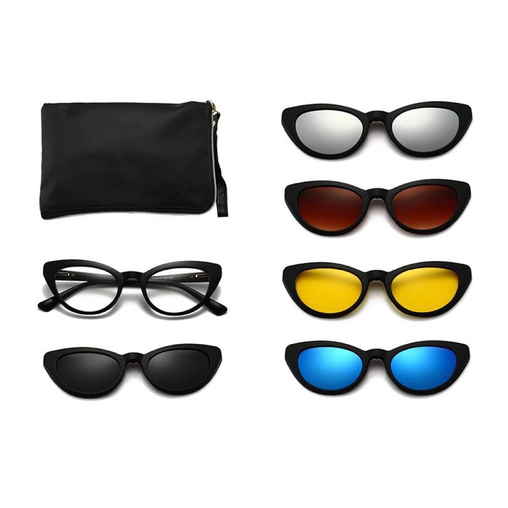 Оправа El Dorado с комплектом поляризационных солнцезащитных насадок (клипон) на магните 2351T (5 штук)