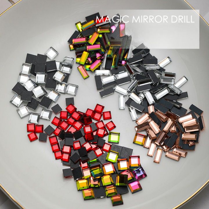 Rectangular rhinestones with a flat bottom for frames and glasses decorating PD0038