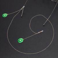 Gold-colored metal non-slip chain, with pendant kiwi, for glasses and masks GL658