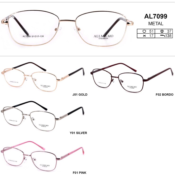 Metal eyeglass frame, material steel Allmilmo AL7099
