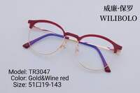 Metal + TR90 ultrathin women's frames with spring hinges Wilibolo TR3047