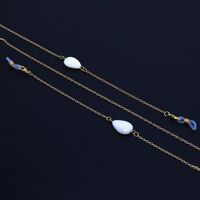 Gold-colored metal non-slip chain, with shell, for glasses and masks GL900