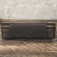 Eyeglasses genuine leather clutch bag with zipper CF1169