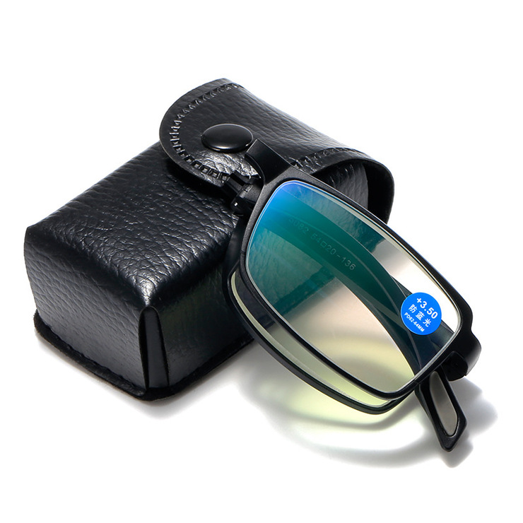 Очки из материала TR90 складные с футляром для чтения, с защитой Blue ray cut, диоптрии от +1.00 до +4.00, РМЦ=62-64, TR5082