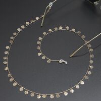 Metal non-slip chain, gold hollow with heart, for glasses and masks GL333