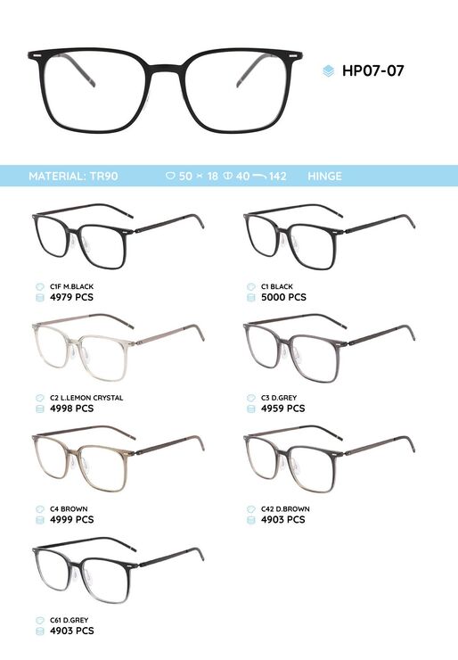 TR90 plastic eyeglasses frame HP07-07